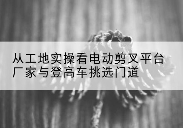 涪陵区电动剪叉升降平台厂家-从工地实操看电动剪叉平台厂家与登高车挑选门道